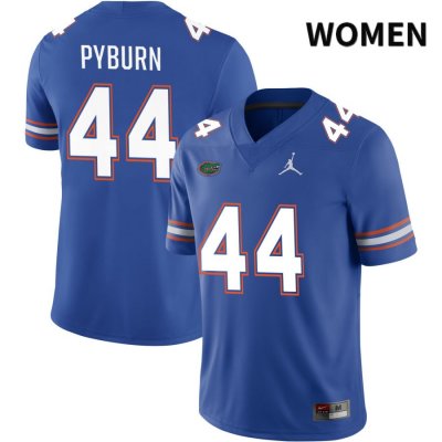 Women's Florida Gators #44 Jack Pyburn NCAA Jordan Brand Royal NIL 2022 Authentic Stitched College Football Jersey DYJ3562TG